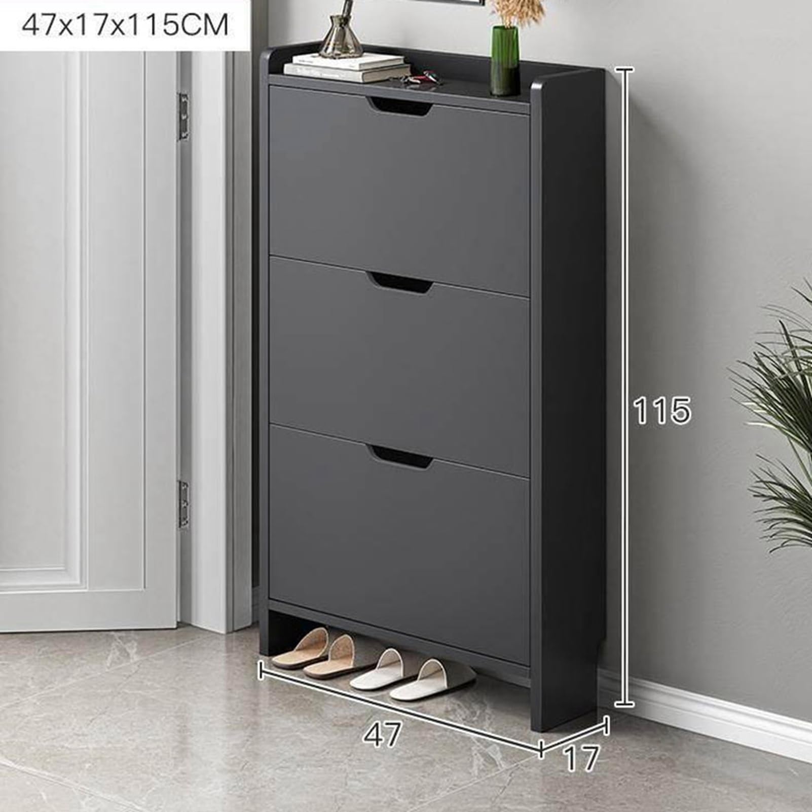 Amazon｜シューズボックス 靴箱 下駄箱 玄関収納 幅47㎝ 靴箱 スリム